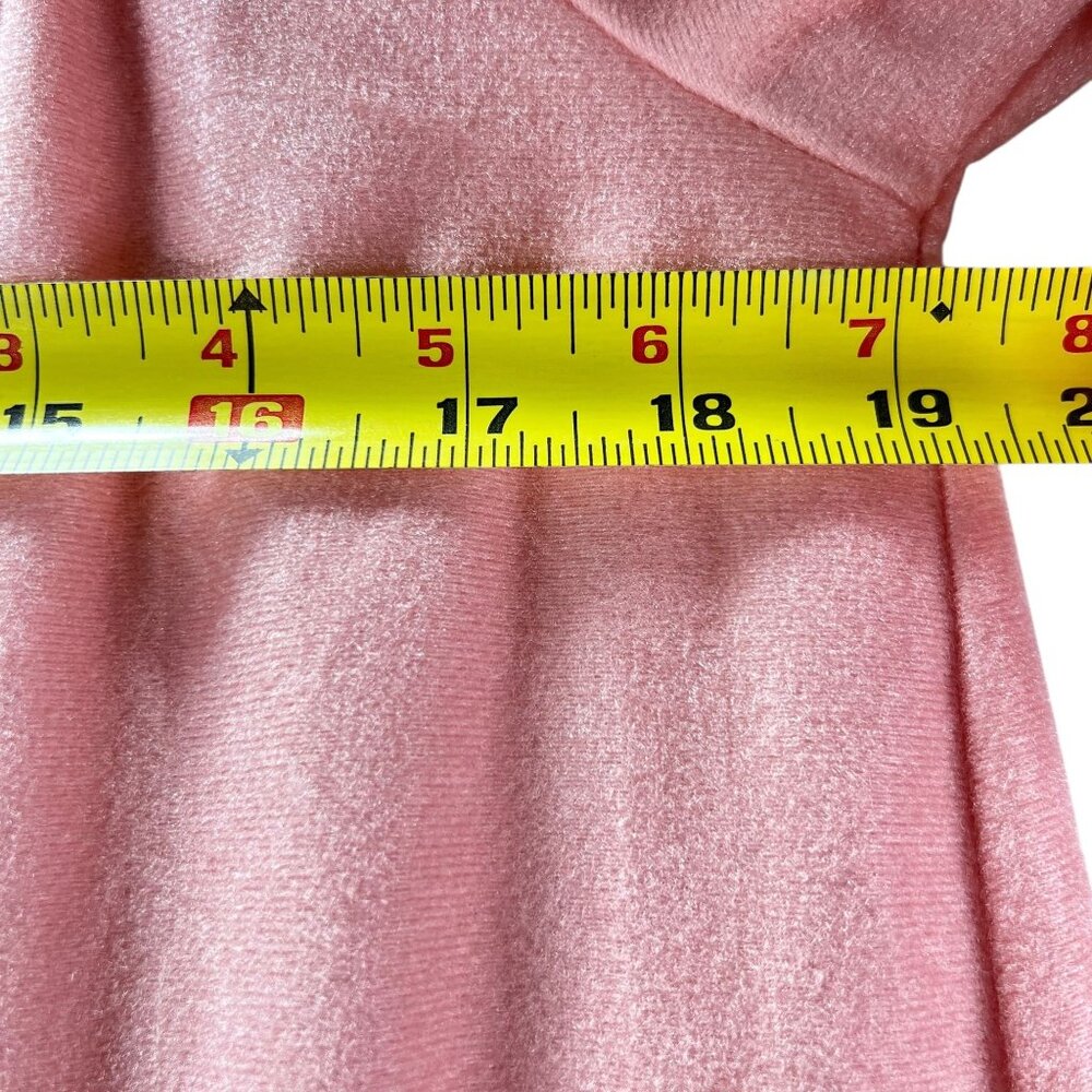 Vtg Heiress NWT Pink Bath Robe Small Quilted Trim USA Union Made Belt - Picture 14 of 15